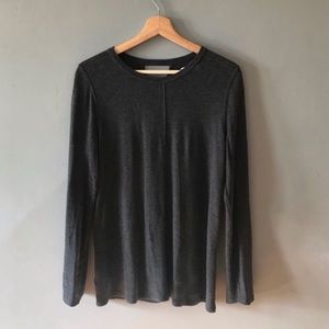 Lou & Grey Thermal Long Knit Top -Gray, Size M